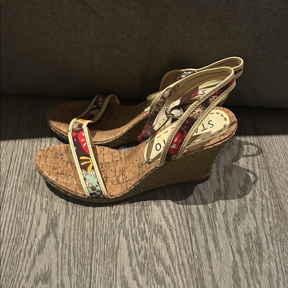 Staccato Multicolor Wedge Sandals